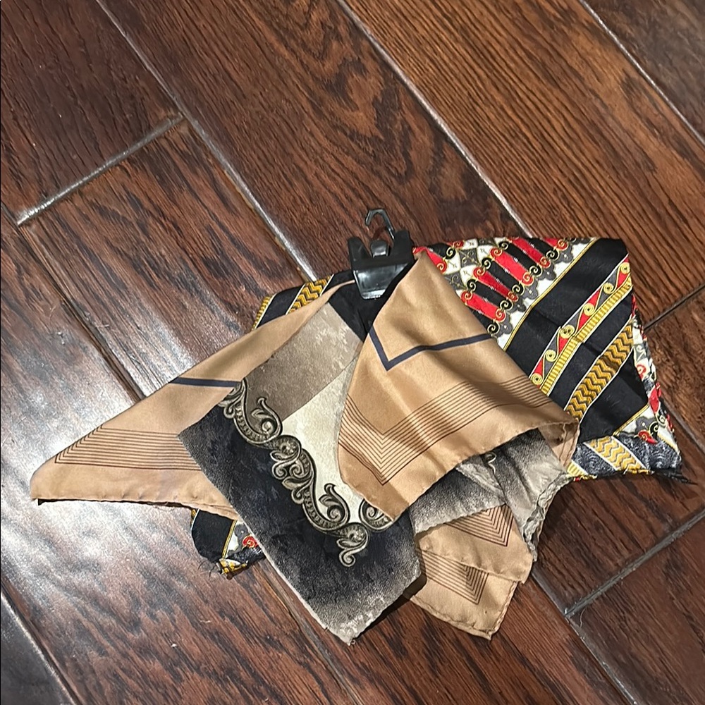 Multicolor Patterned Scarf 100% Silk - image 1